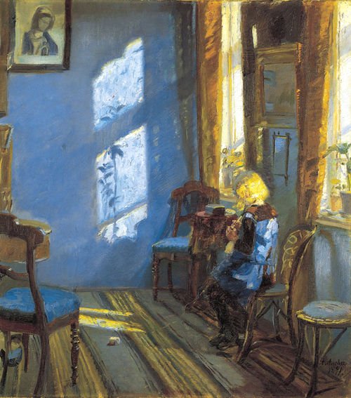 Sunlight in the Blue Room by Anna Ancher (1891)
