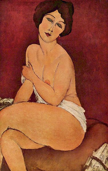 Seated Nude on Divan by Modigliani (1917)