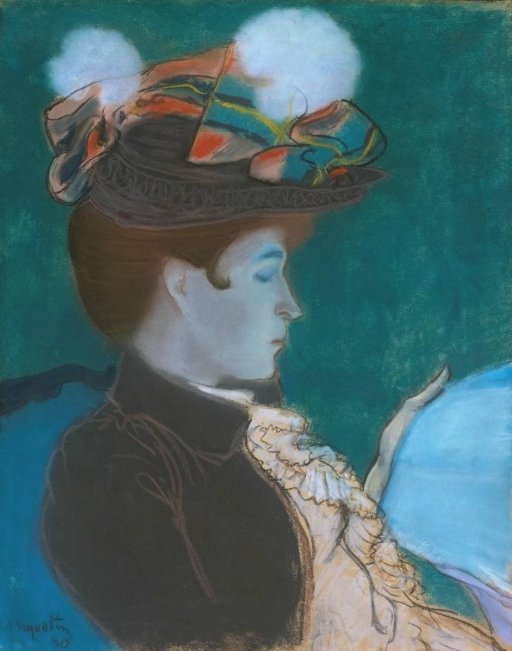 Girl reading a Newspaper by Louis Anquetin (1890)