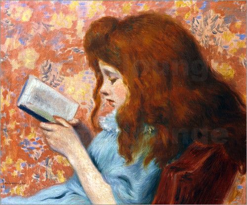 Lesendes Mädchen (Girl reading) by Federico Zandomeneghi (c.1900)