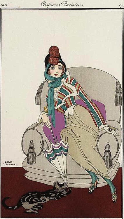 Costumes Parisiens - illustration by Gerda Wegener (1914)