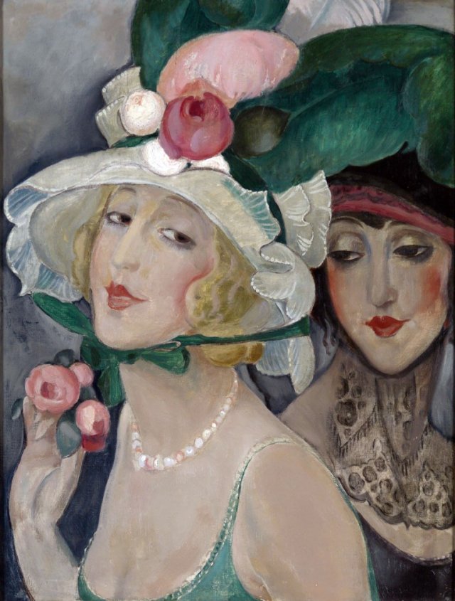Two Cocottes with Hats (Gerda and Lili) by Gerda Wegener
